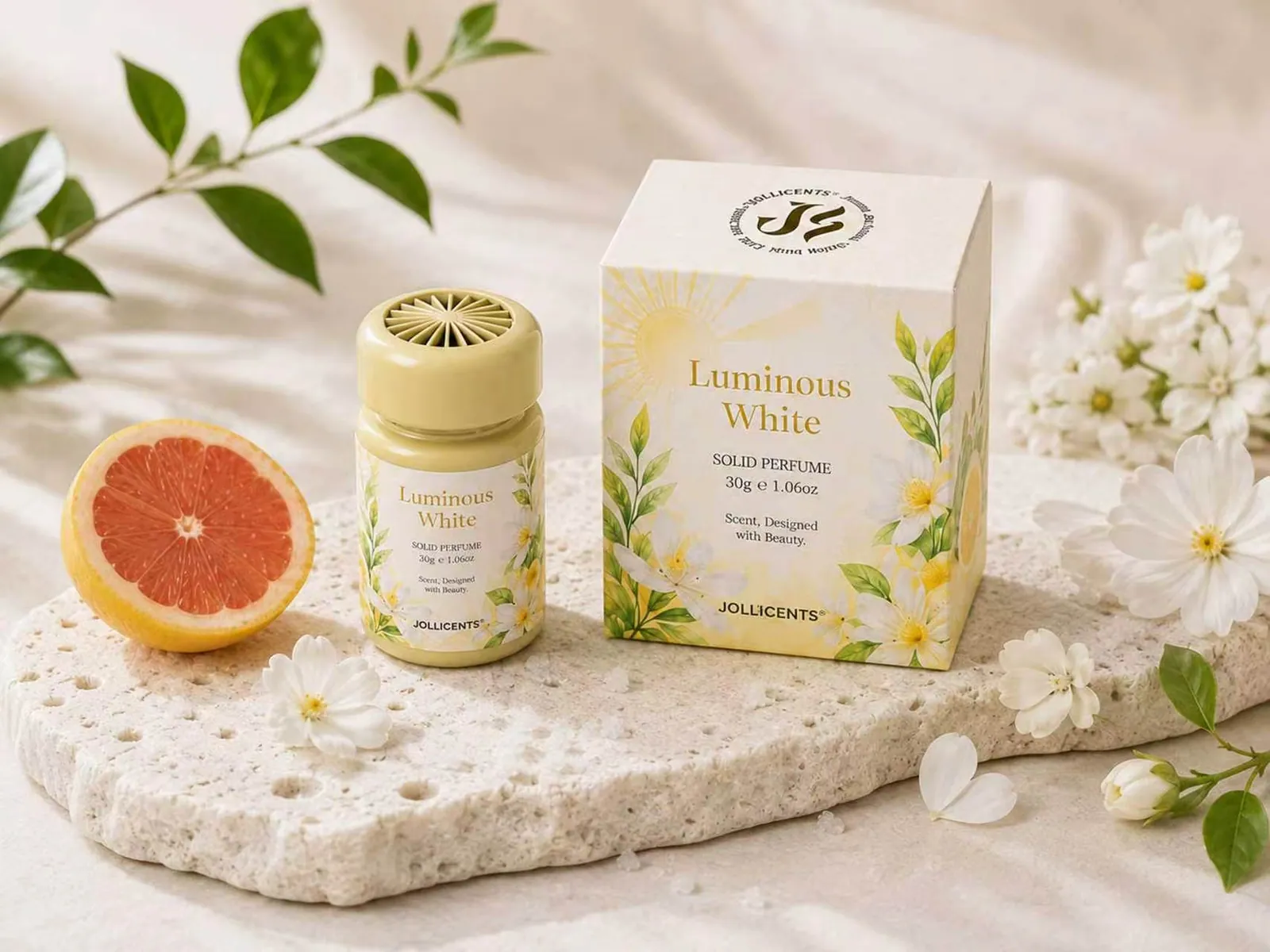 Yellow Luminous White solid balm